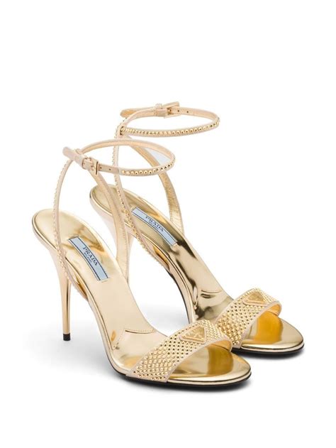 prada crystal embellished satin sandals|Prada satin sandals.